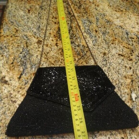 MCM Black Beaded Wristlet / Crossbody Small Cute Purse Bag - Picture 10 of 15